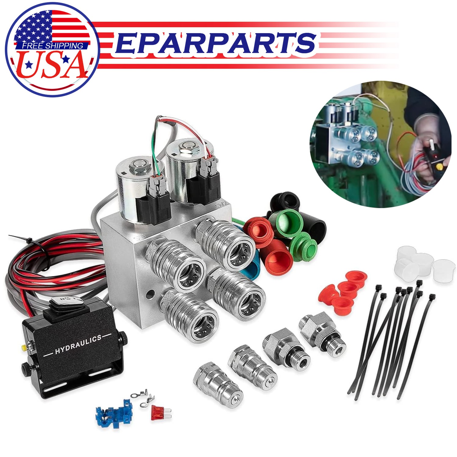 Hydraulic Multiplier Kit, SCV Splitter/Diverter Manifold Valve for John Deere