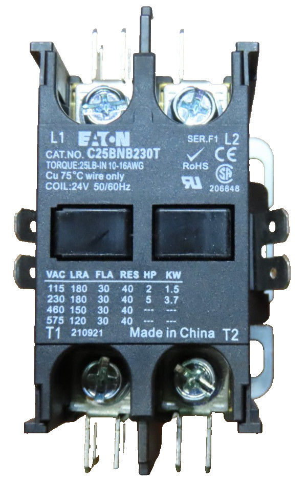 Eaton C25BNB230T Contactor 30A 24V 50/60Hz Coil Series F1