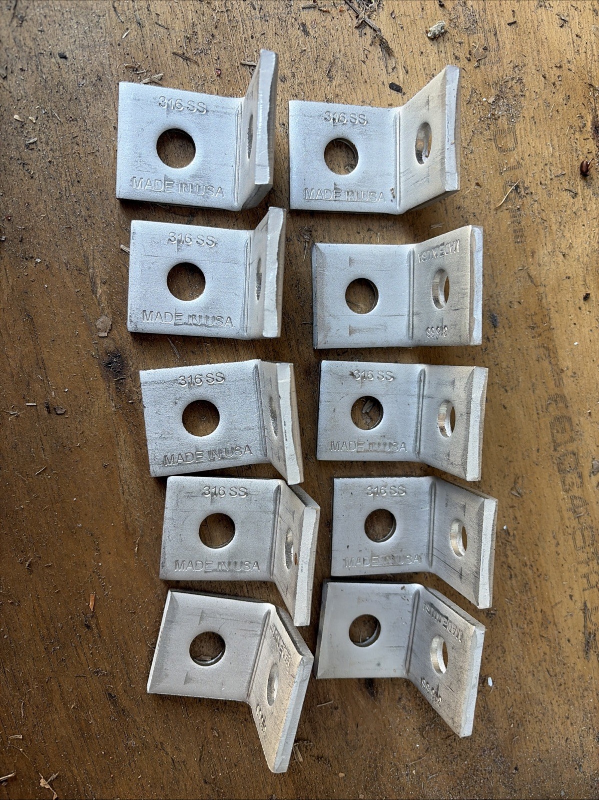 90 Degree Angle 2 Hole 316ss Brackets Unistrut Fittings 1-5/8” Lot Of 10