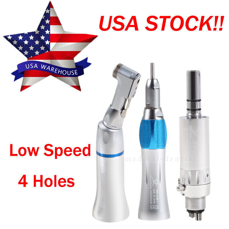 NSK Style Dental Slow Low Speed Handpiece Contra Angle Straight Air Motor 2H/4H