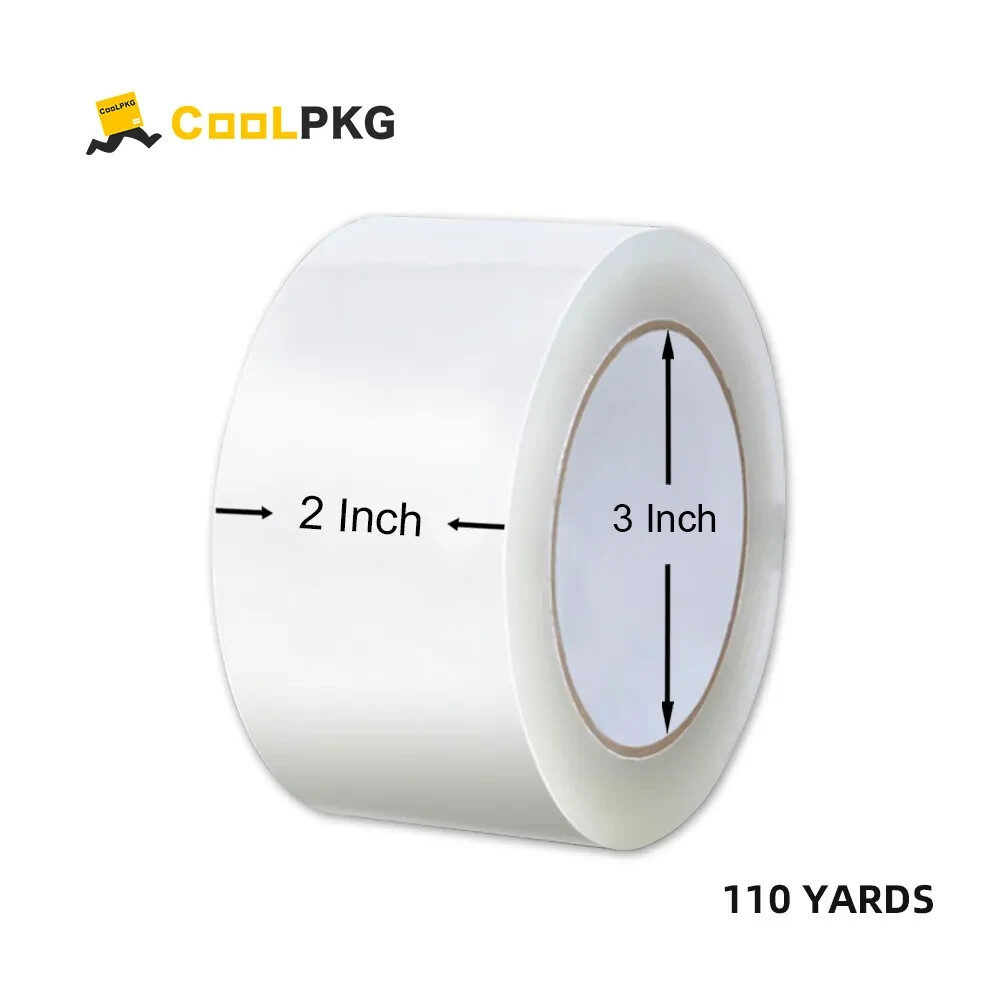 12 Rolls 2″ x 110 yds 330’ft Clear Shipping Packing Moving Sealing Tape 1.8Mil