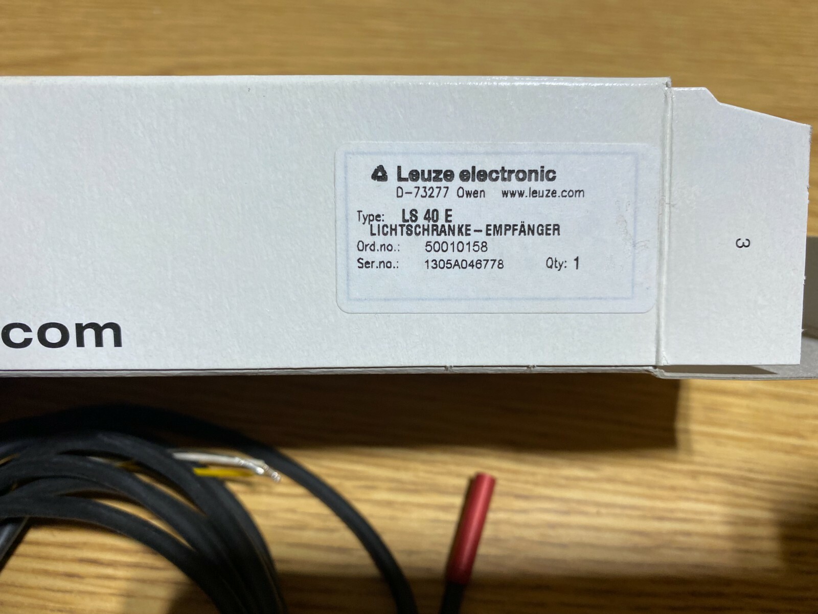 1x Leuze LS 40 E Throughbeam Photoelectric Sensor Receiver, NOS unused