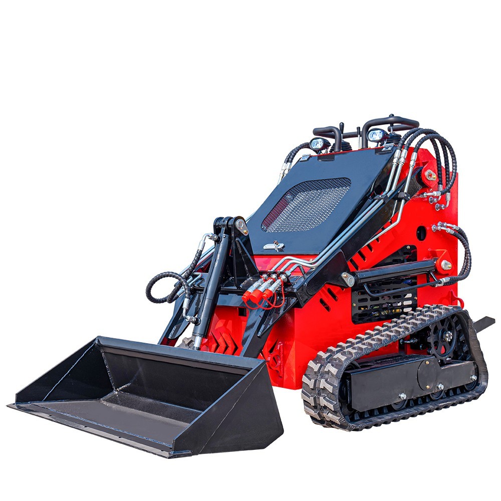 13.5HP Hydraulic Mini Skid Steer Loader Stand-on Track Gas Guided Drive Garden