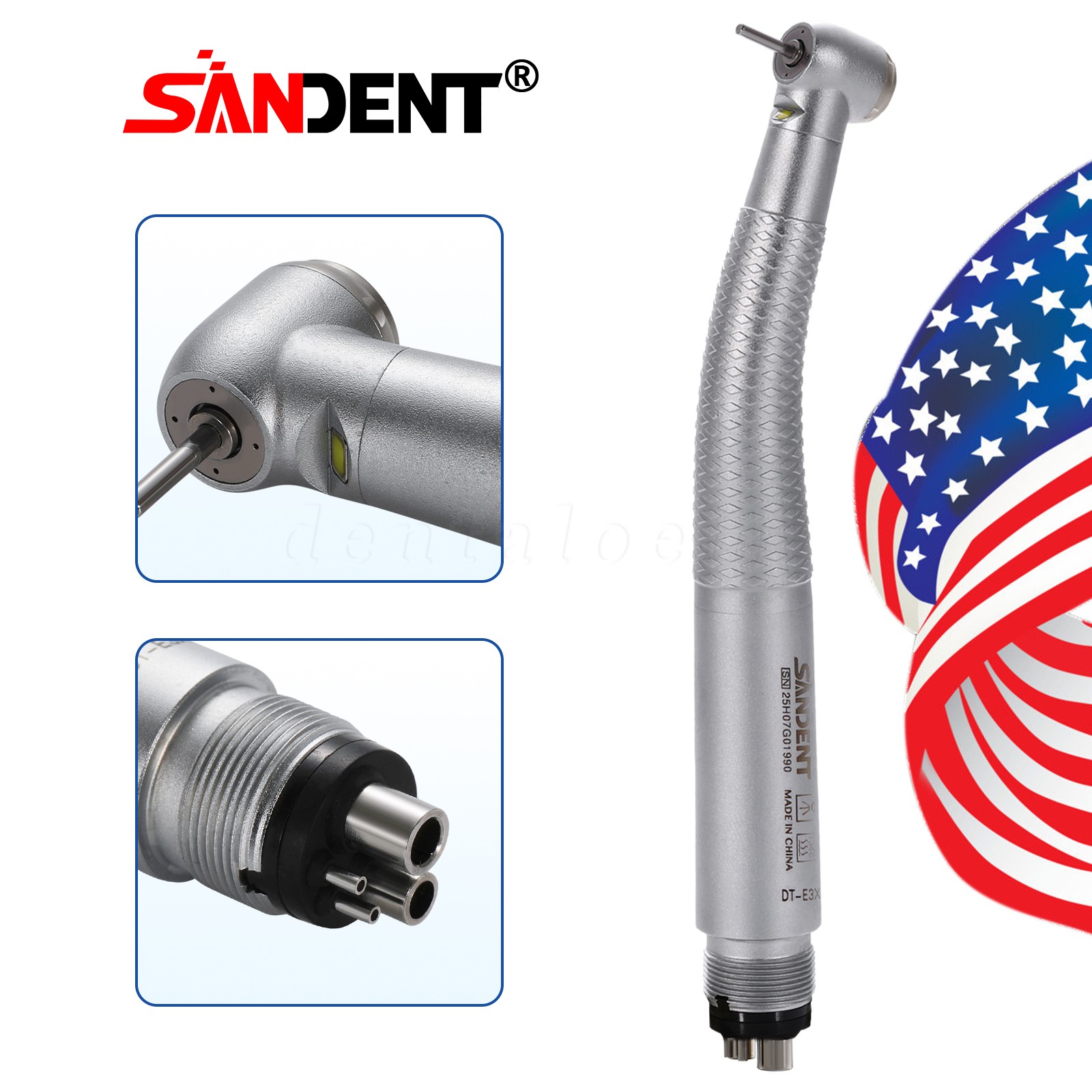 SANDENT Dental E-Generator LED Self-Power High Speed Turbine Handpiece NSK 4Hole