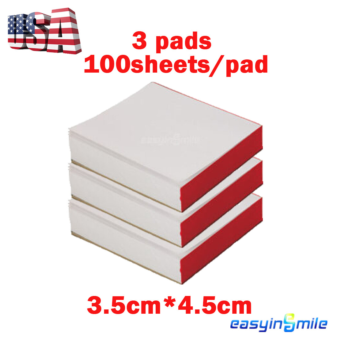 Easyinsmile 300 Sheets Dental Mixing Pads Paper/Poly Coated 3.5*4.5cm Disposable