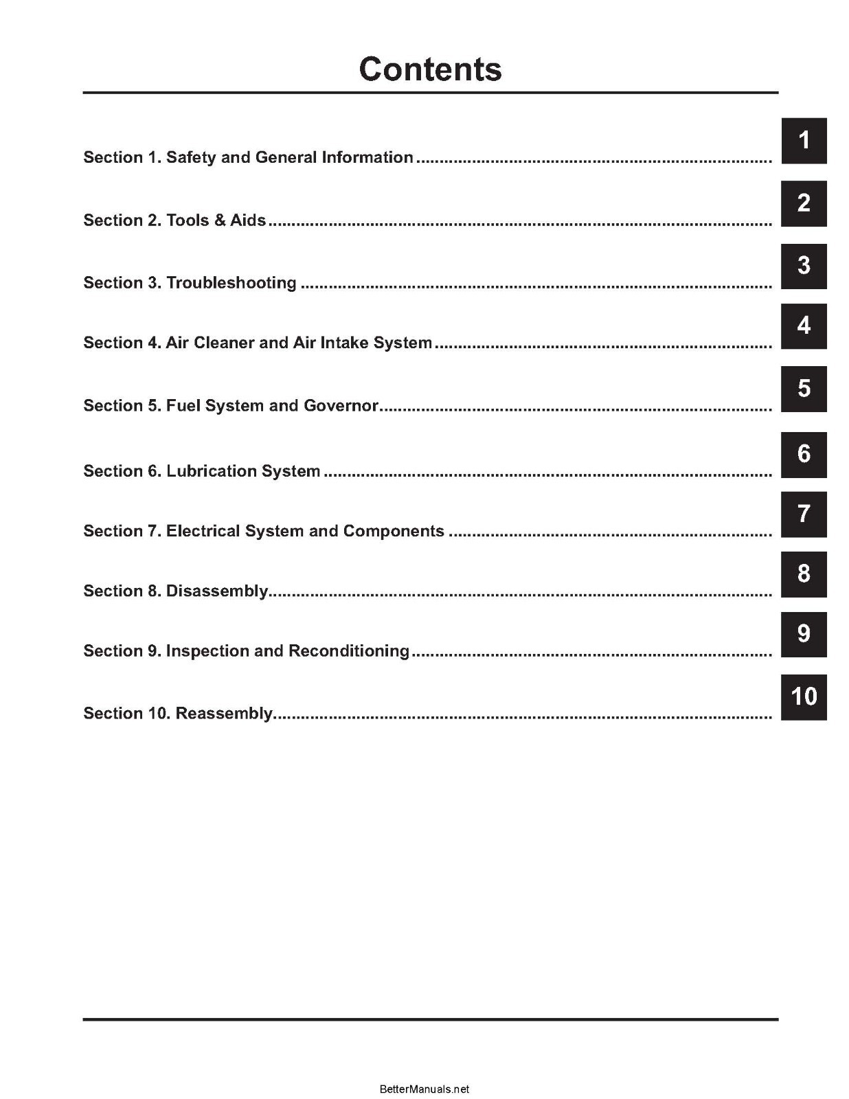 2007 & 2011 Service Manual Fits Kohler Courage SV590 SV600 SV610 SV620 SV