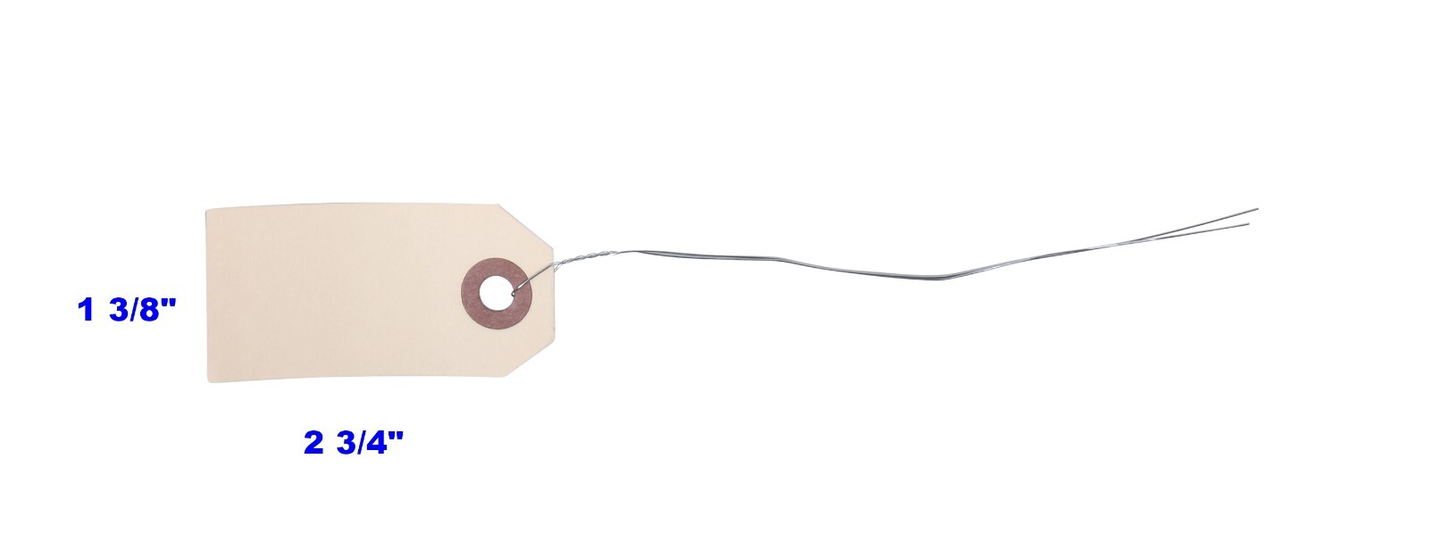 1000- 2 3/4″ x 1 3/8″ Size 1 Manila Inventory Shipping Hang Tags with Wire 13 Pt