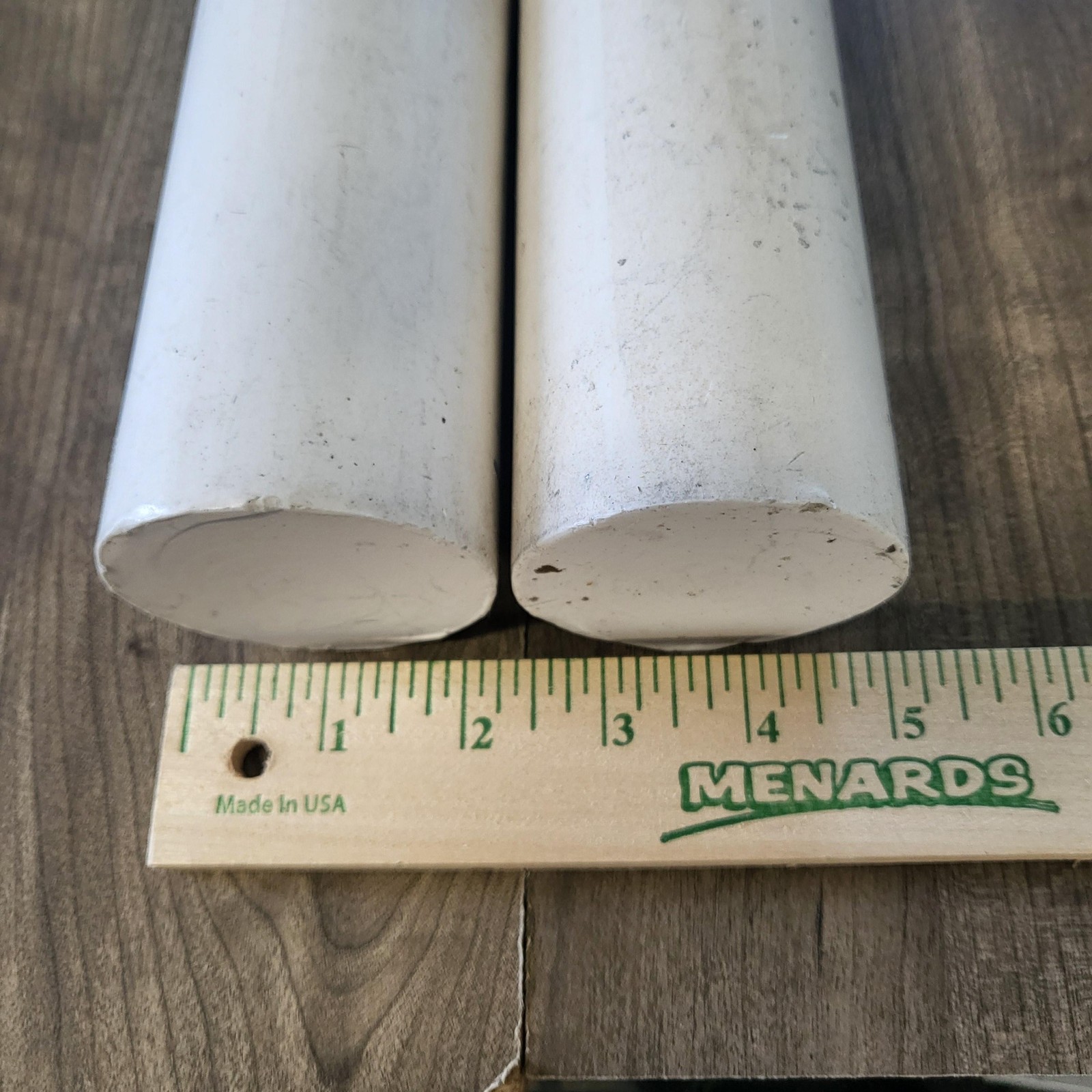 15% Mineral PTFE Round Rod Stock PTRB250M-08000 2-1/2 In Dia White Lot 2 USA