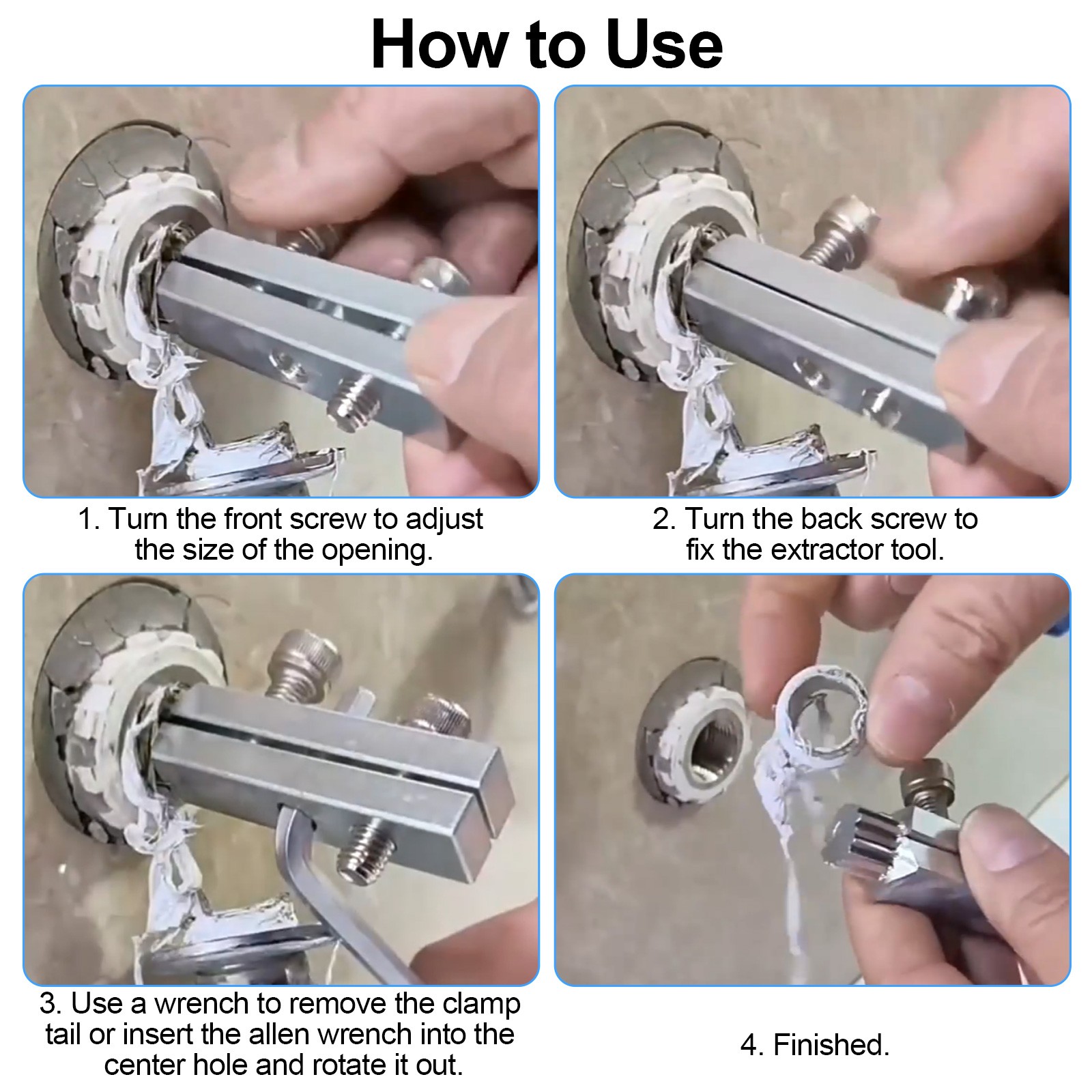 2PCS Broken Pipe Extractor Tool Set 1/2″ 3/4″ Broken Faucet & Screw Remover Kit