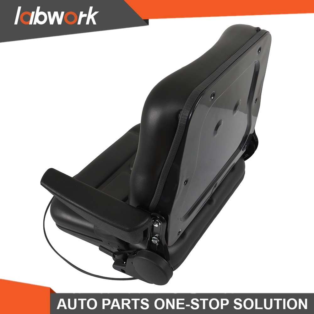 Labwork Universal Adjustable Forklift Tractor Seat Suspension Seat w/Safety Belt