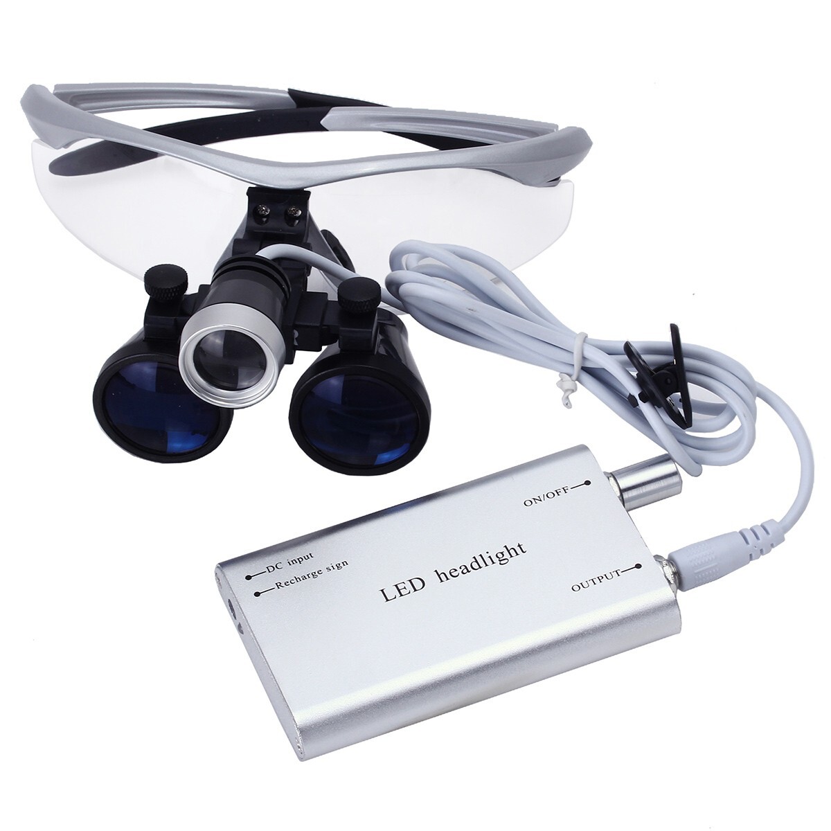 AZDENT Dental 3.5X Surgical Magnifier Binocular Loupes Medical & LED Head Light