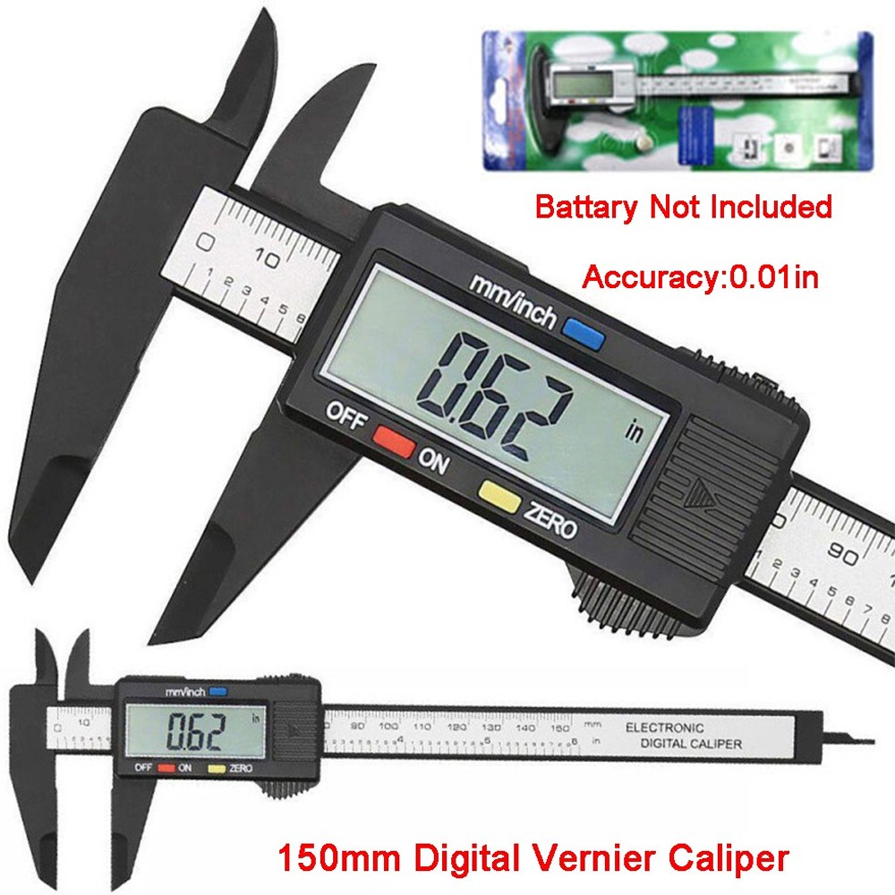 6”LCD/150mm Digital Vernier Caliper Micrometer Measure Tool Gauge Ruler Plastic