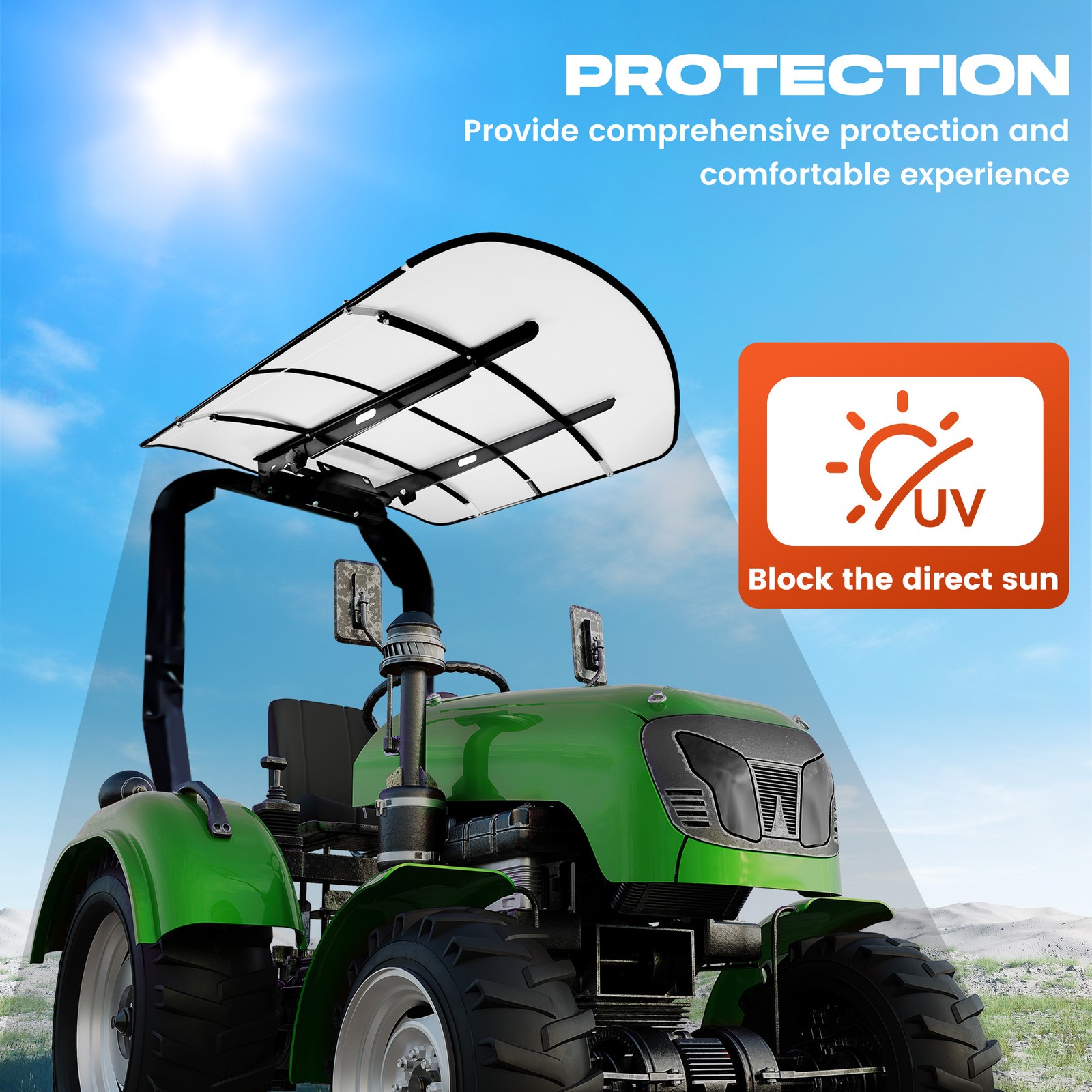 Tuff Top Tractor & Mower Canopy 48″ X 52″ For 2″ x 2″ or 2″ x 3″ ROPS -White