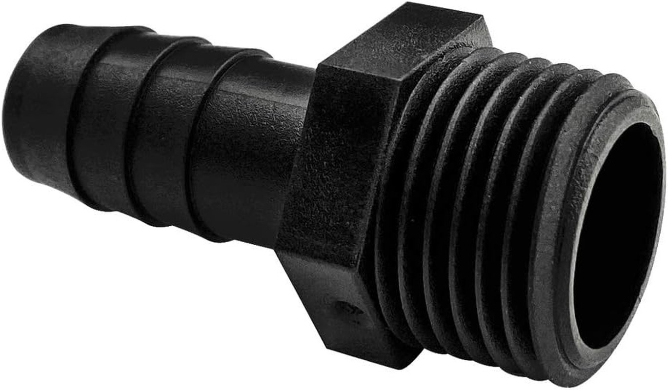 20 Pcs 1/2″ Barb X 1/2″ NPT Male Connector, Plastic Hose Barb Fitting, Adapter,
