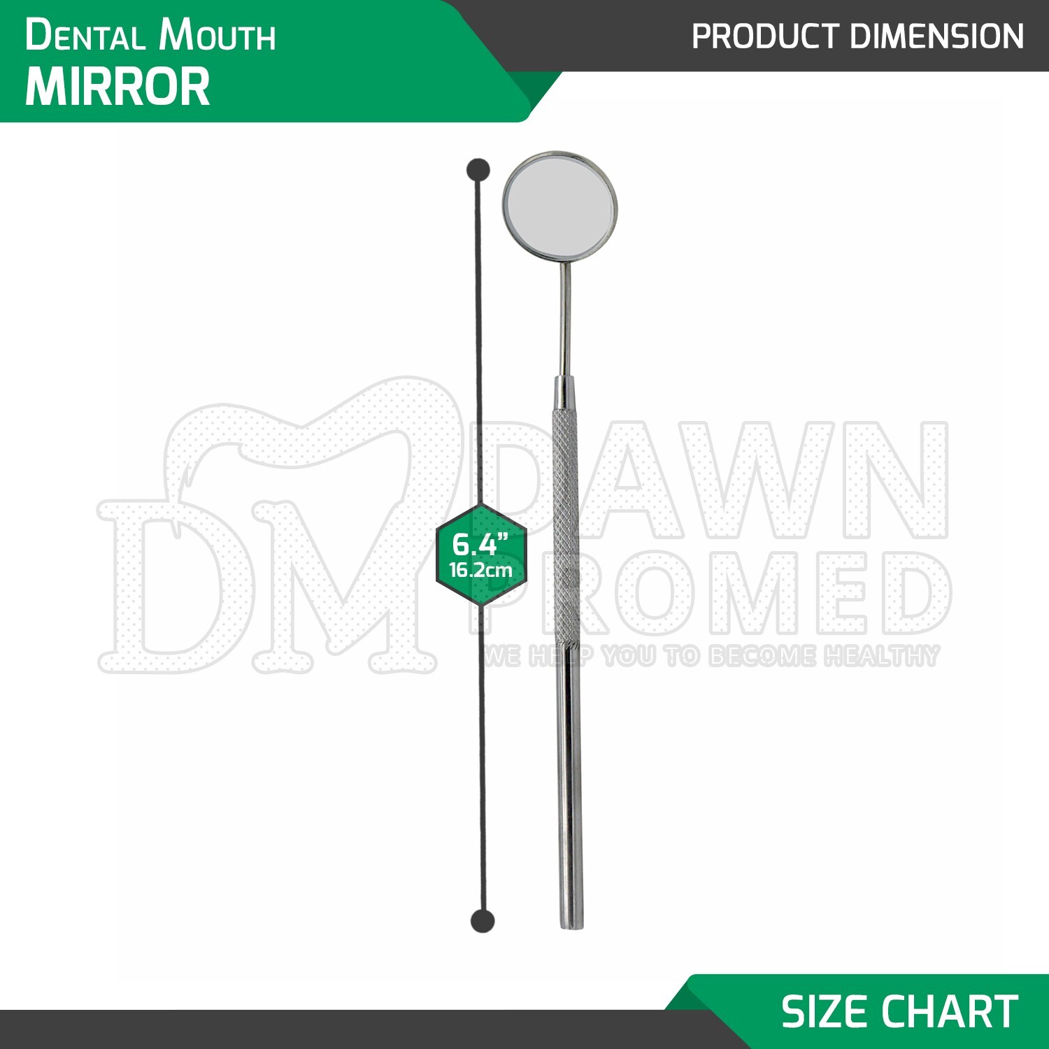 100 Pcs Dental Mouth Mirror #5 With Handle ENT Dental Instruments German Grade