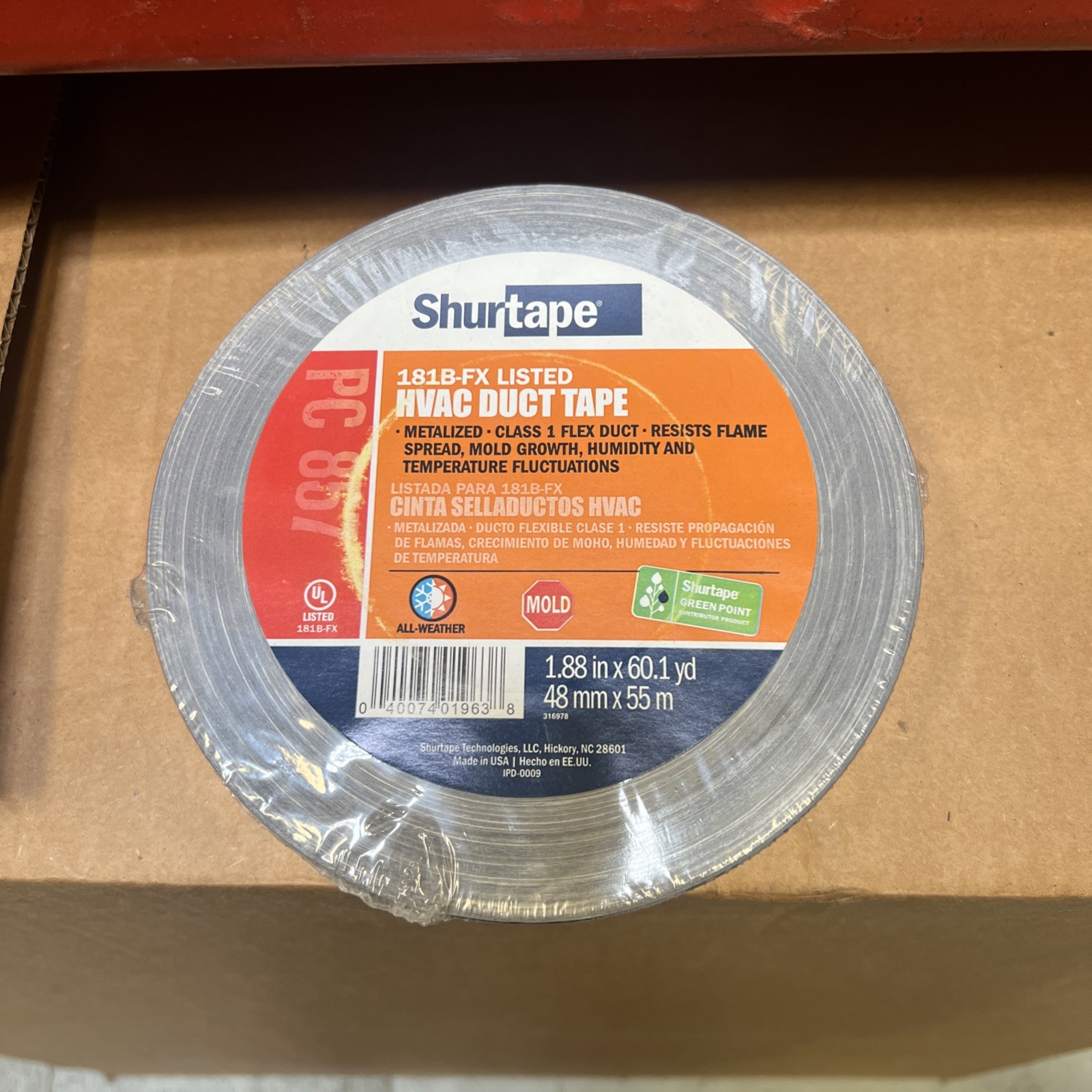 Shurtape PC 857 Duct Tape 1.88” x 60.1 YARDS – NEW 181B-FX LISTED