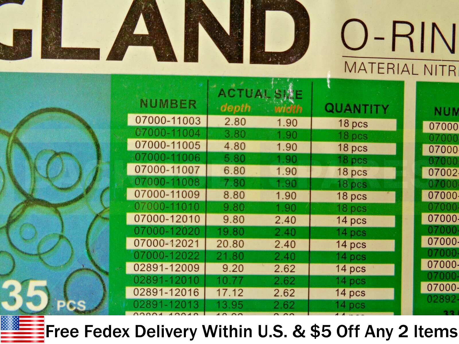KOMATSU PARTS – GLANT MASTER O RING SEAL KIT, 435 PCS. NITRILE MATERIAL 90 SHORE