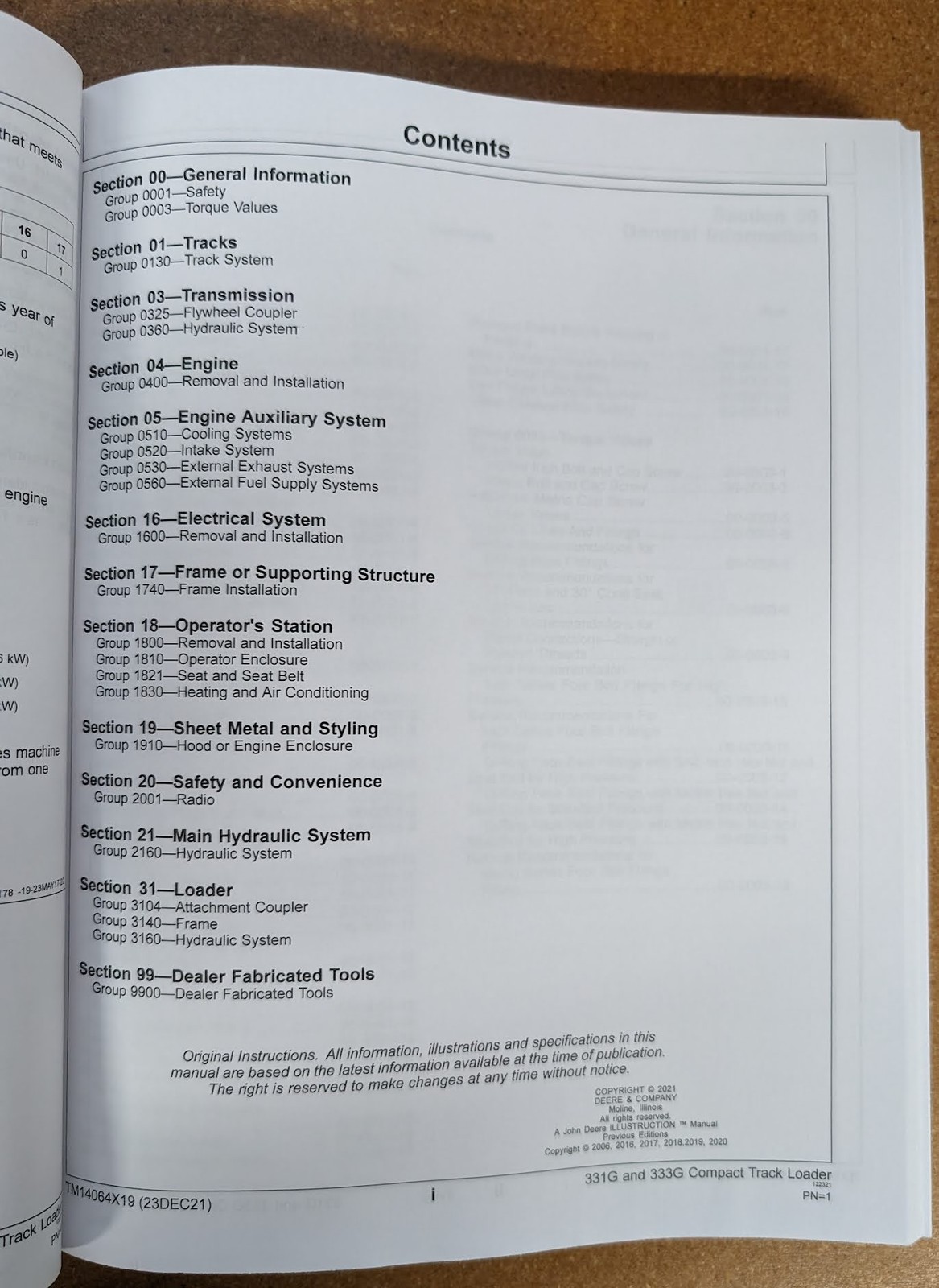 John Deere 331G, 333G Skid Steer Technical Service Repair Manual – TM14064X19