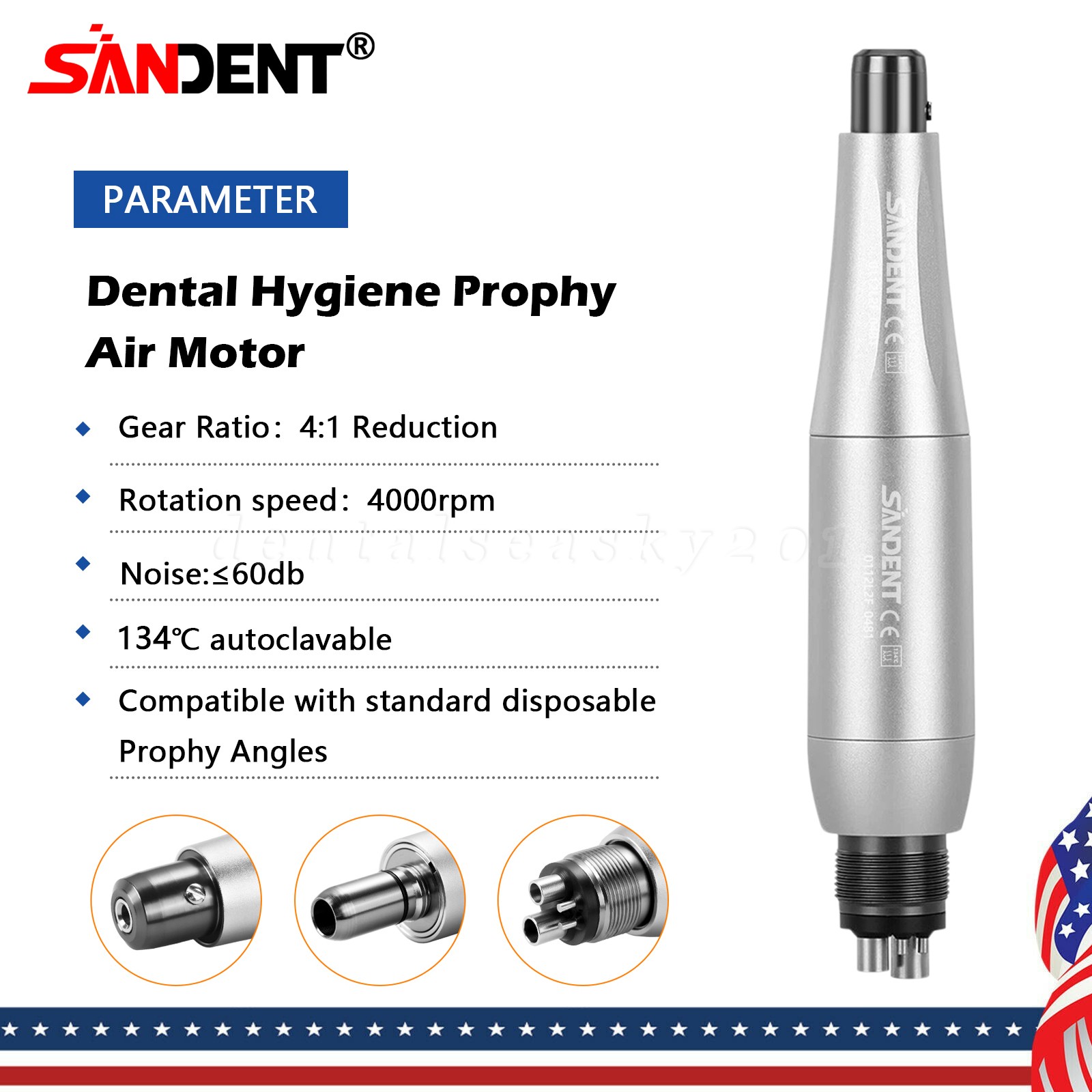 NSK Style Dental 45 Degree Surgical High Speed Handpiece Push Button 4 Holes OR