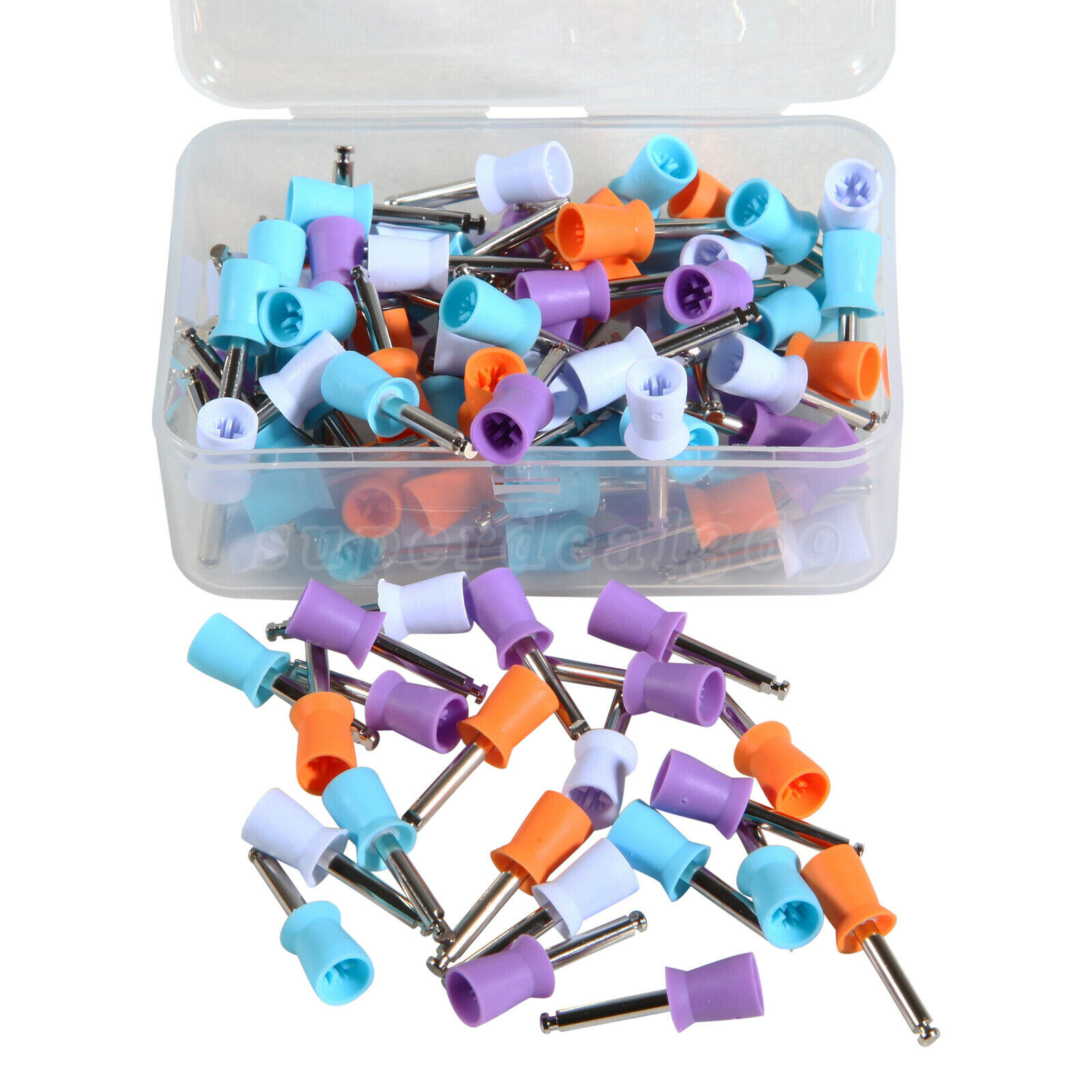 100*Dental Rubber Prophy Tooth Polish Polishing Cups Latch type brush Mixed OR