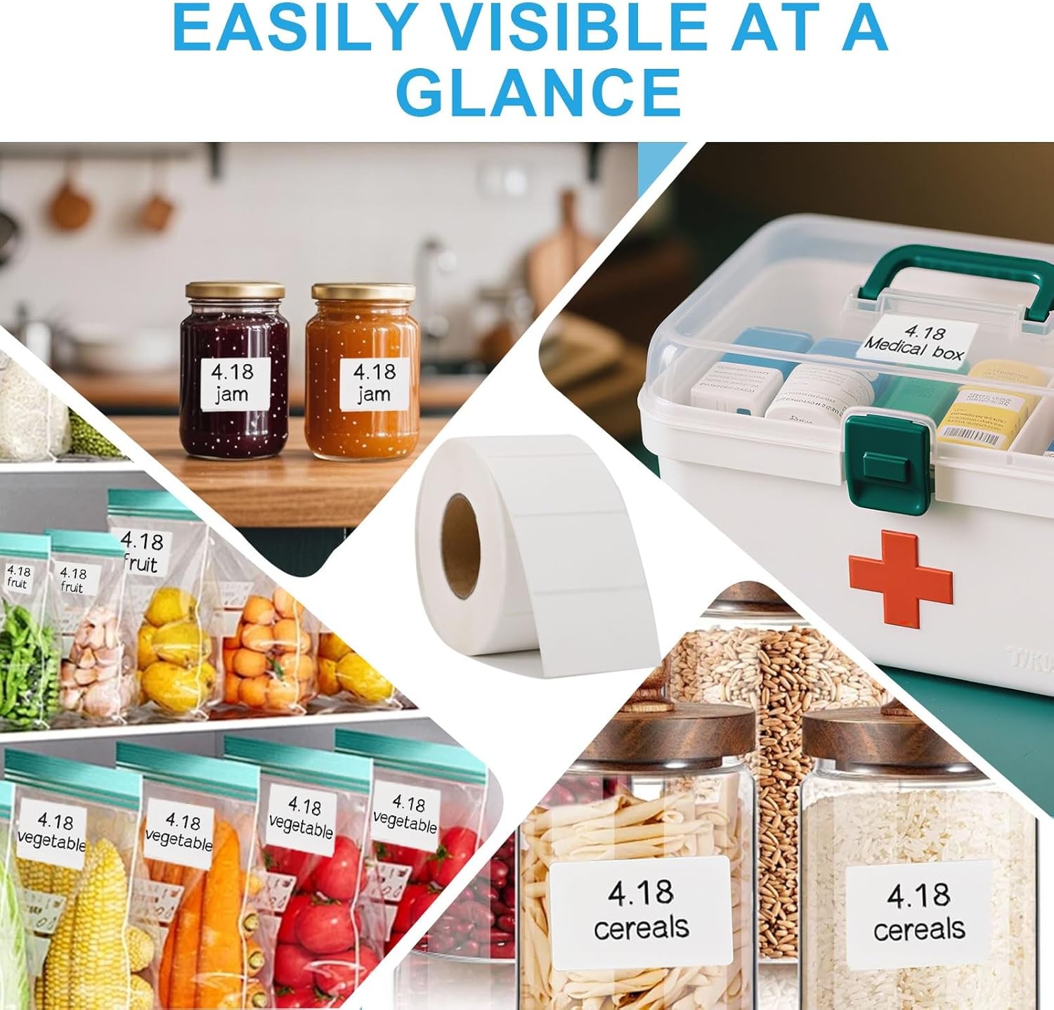 1200 Removable Freezer Labels 1X2 Inch Waterproof, Oil & Tear Resistant Blank Fo