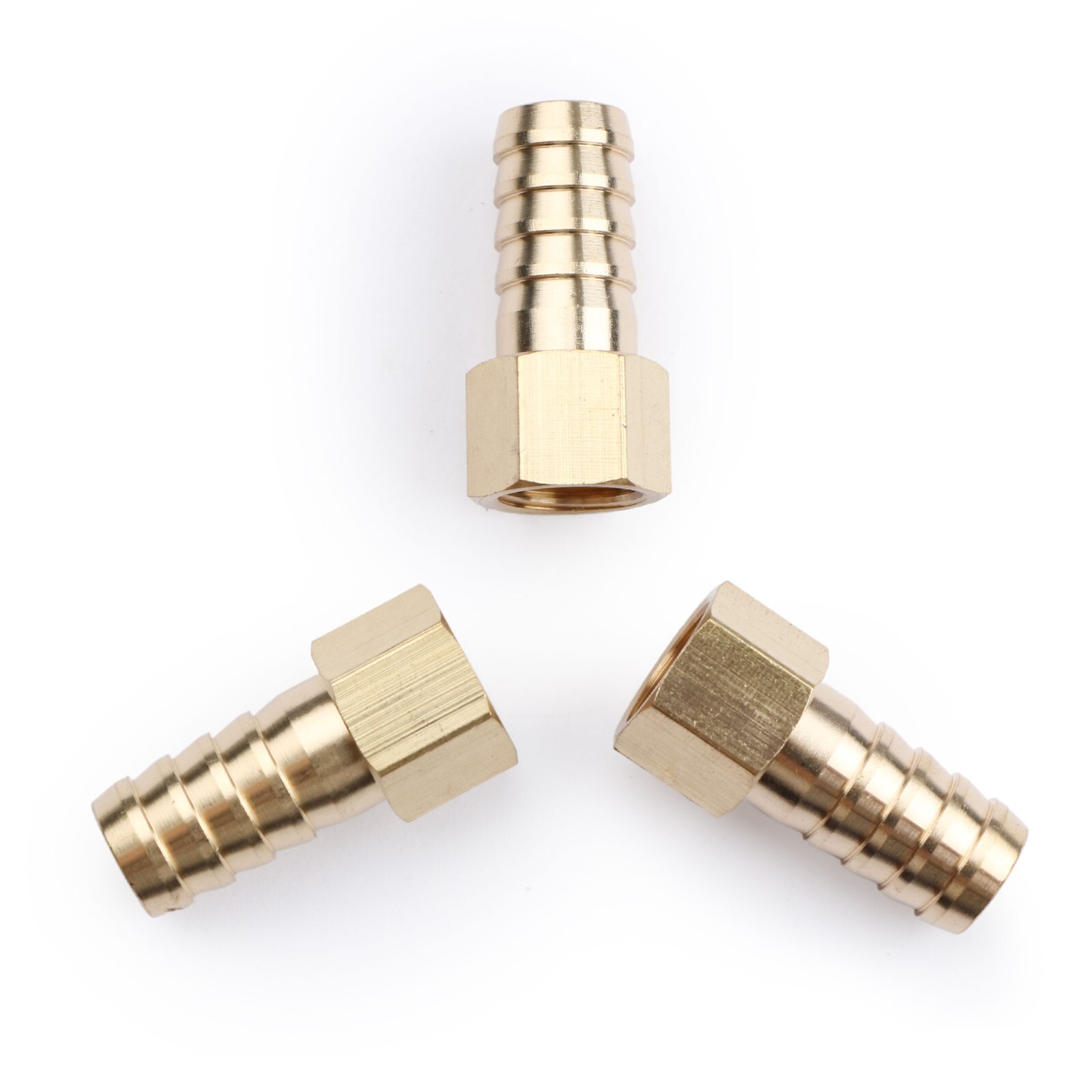 U.S. Solid 3pcs Brass Hose Fitting Pipe Adapter 1/2″ Barb To 1/4″ NPT Female