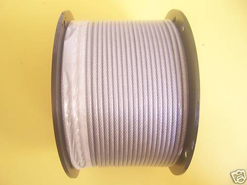 Vinyl Coated Wire Rope Cable 1/8-3/16, 7×7: 50,100, 200, 250, 300, 500, 1000 Ft