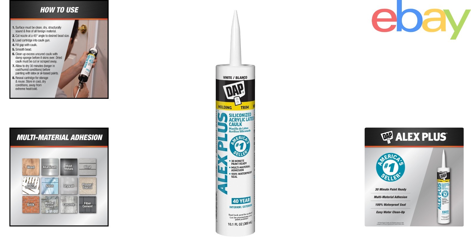 10.1oz White Acrylic Latex Caulk with Silicone for Indoor and Outdoor Use