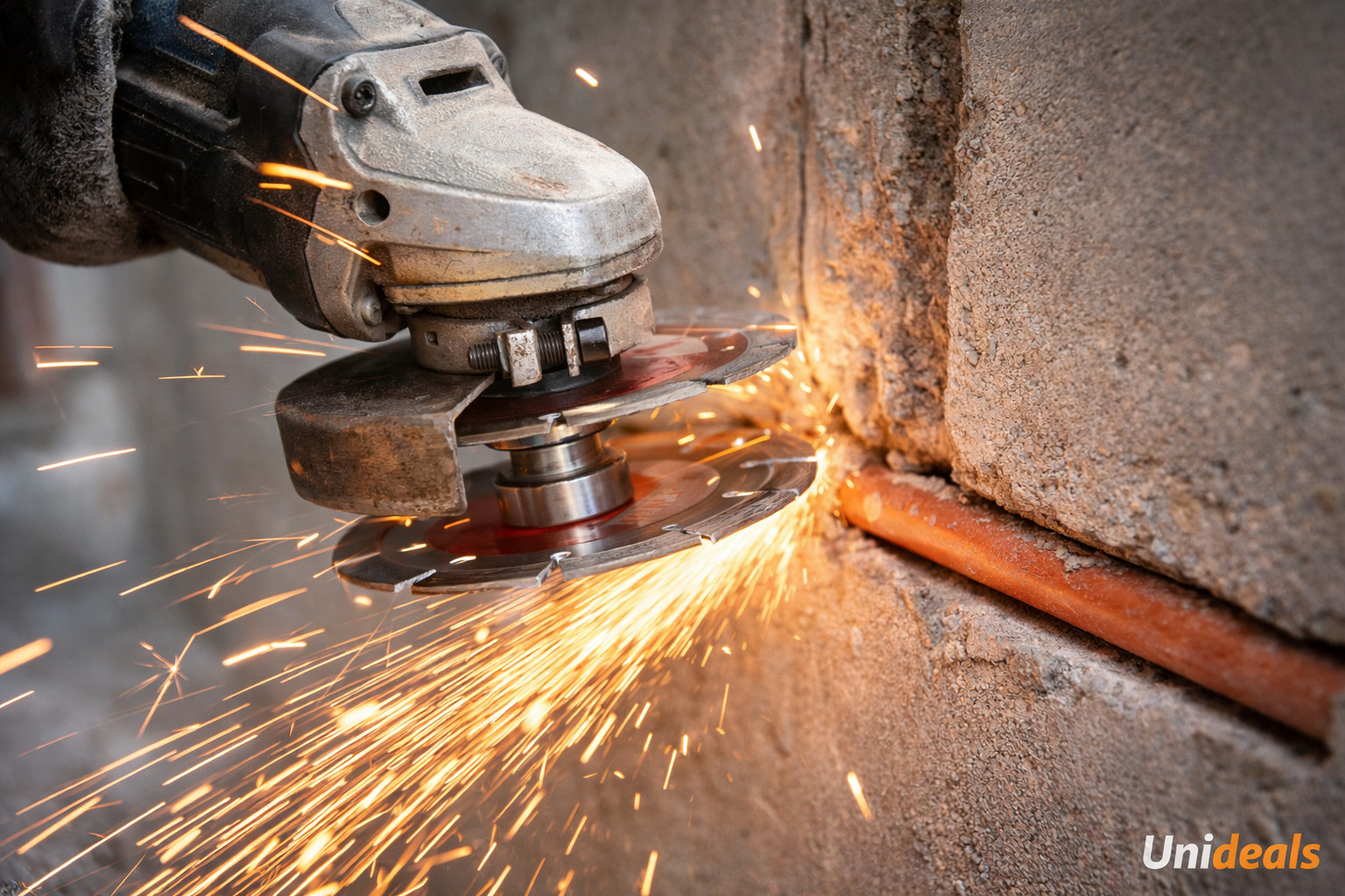 10.2cm Angle Grinder Double Blade Adapter For Diamond Marble Blades, Nut