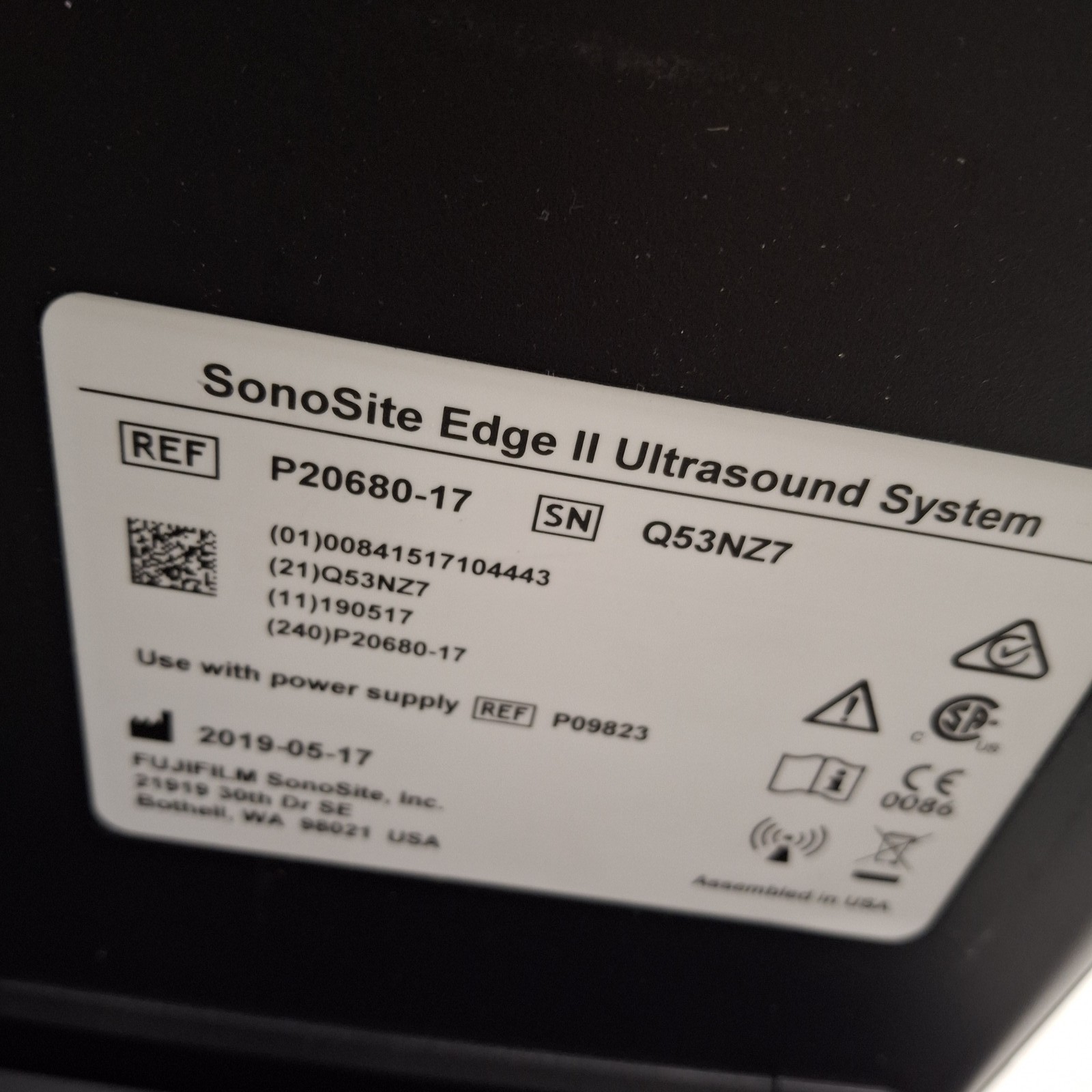 Fujifilm P20680-17 Sonosite Edge II Ultrasound