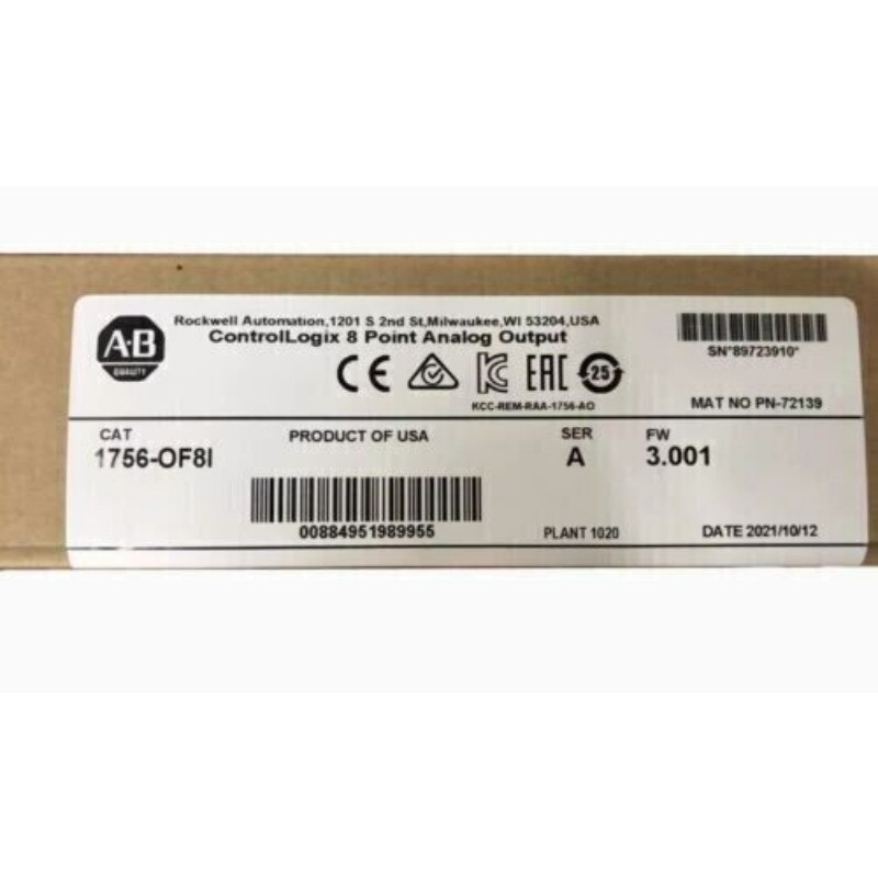 New Factory Sealed AB 1756-OF8I SER A ControlLogix 8 Point Analog Output Module
