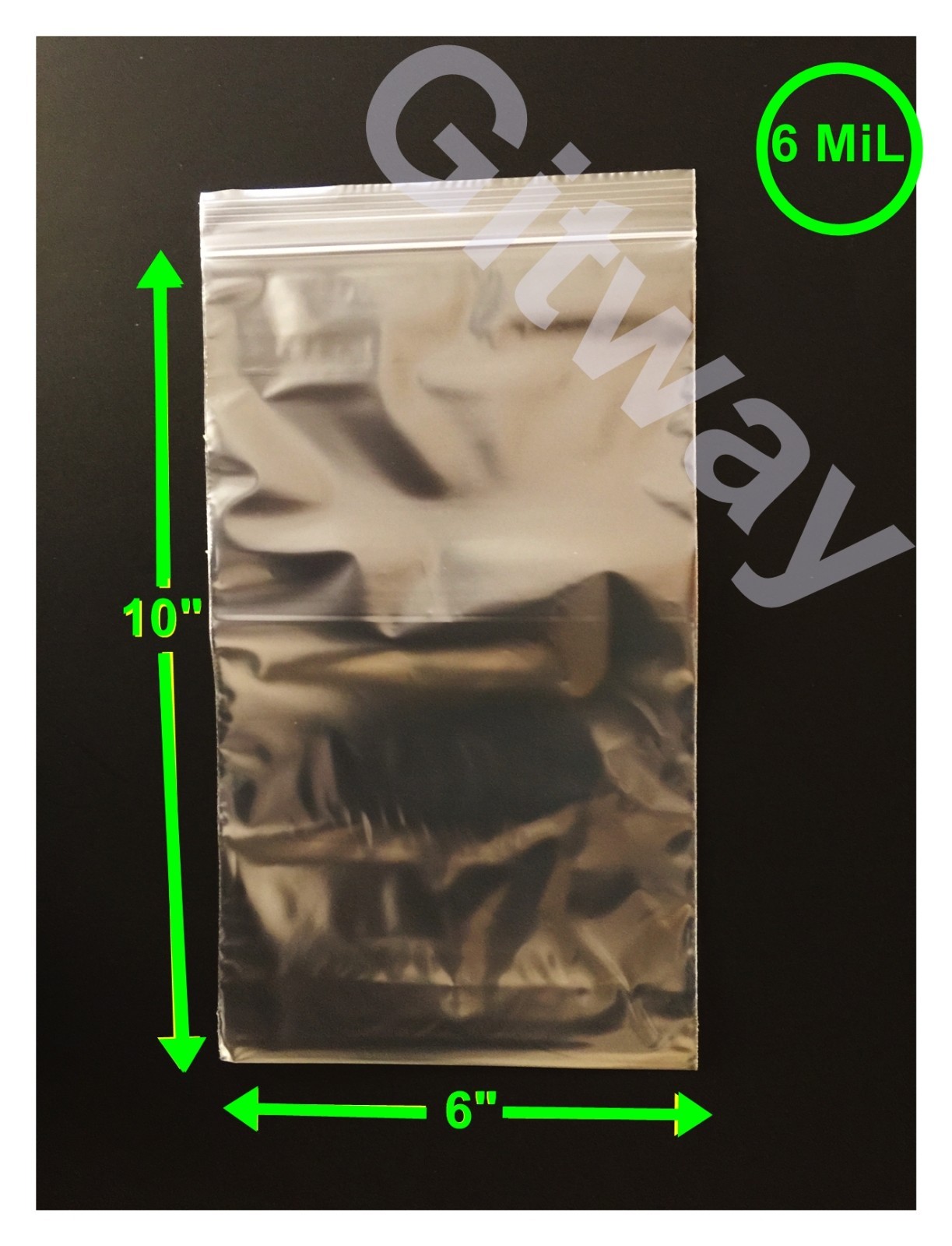 6″ x 10″ Heavy Duty 6 MIL Resealable Zip Top Lock 6×10 6 ML Clear Plastic Bags