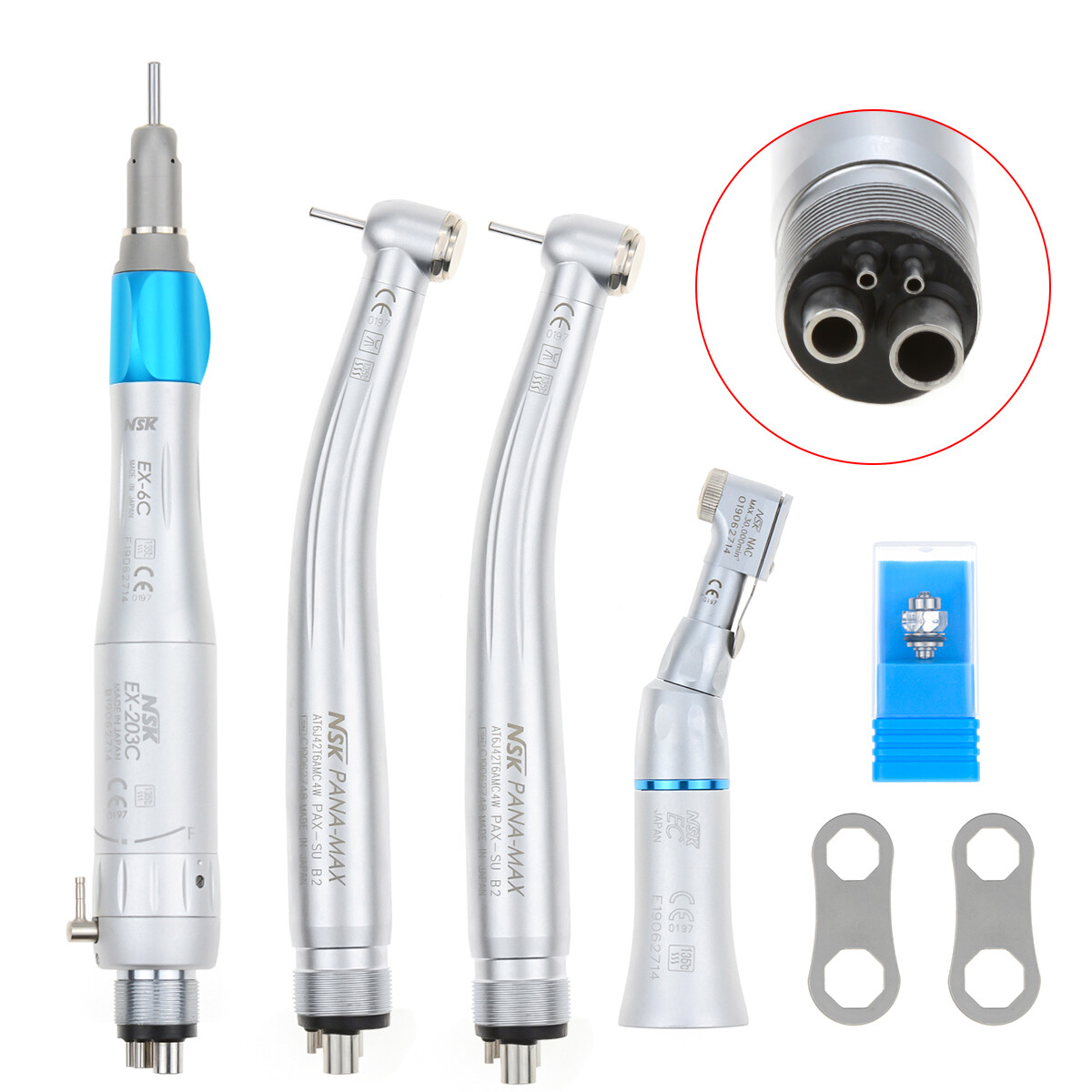 NSK Type Dental PANA MAX High Speed Handpieces Push Button+Low Speed EX203C 4/2H
