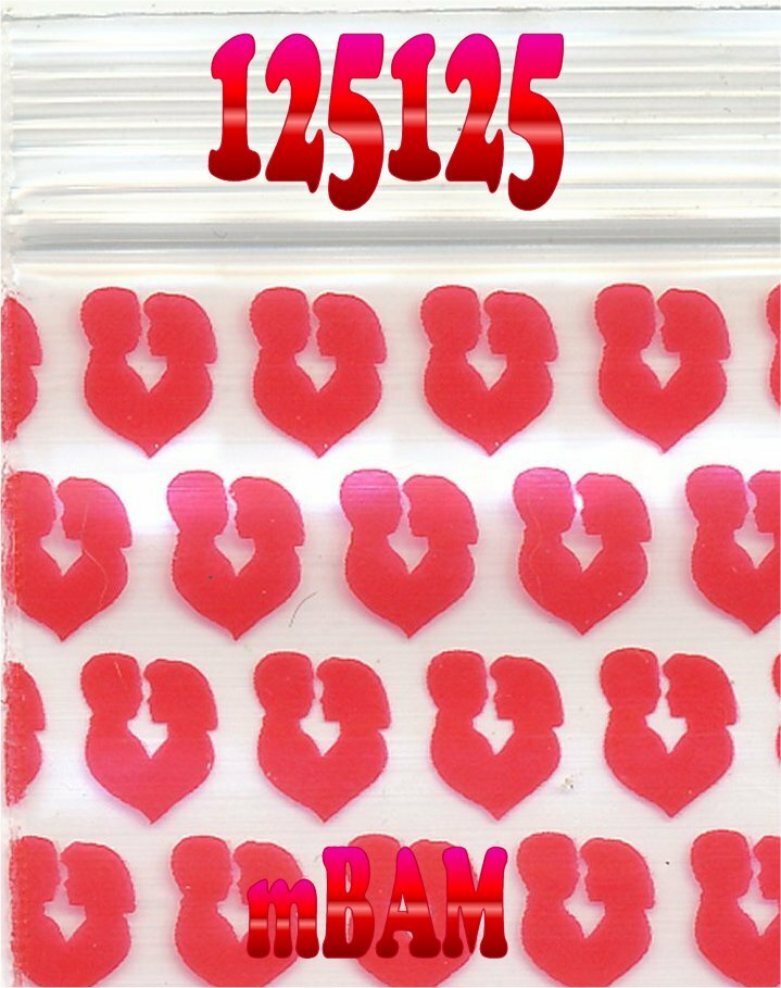 100 2.5 3.0 MIL GIRLIE LOT APPLE ZIP BAGGIES HEART SILVER METALLIC