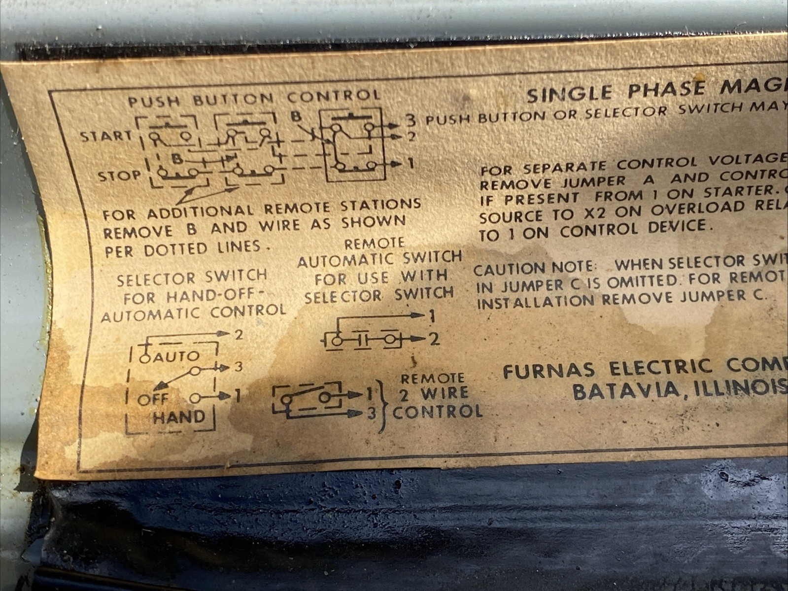 Vintage Motor Furnas Control Electrical Box Furnas YC132