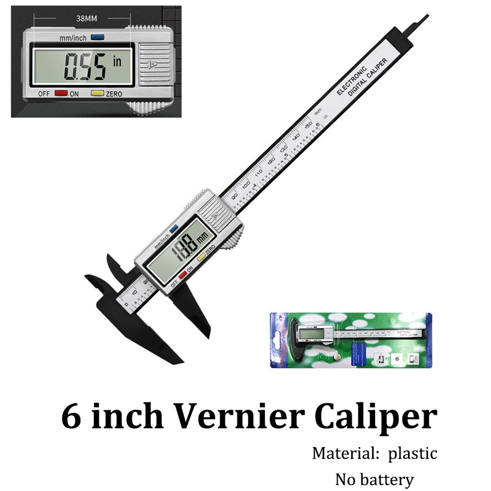 6”LCD/150mm Digital Vernier Caliper Micrometer Measure Tool Gauge Ruler Plastic