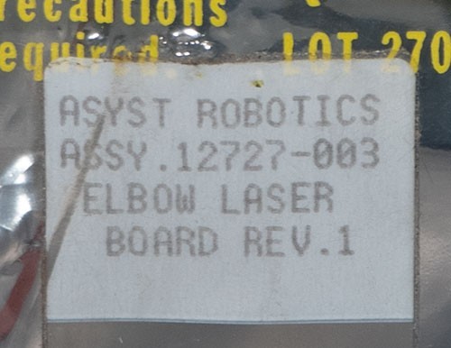 NEW Asyst Robotics PN: 12727-003 Elbow Laser Board, ASM? AXYS 21?