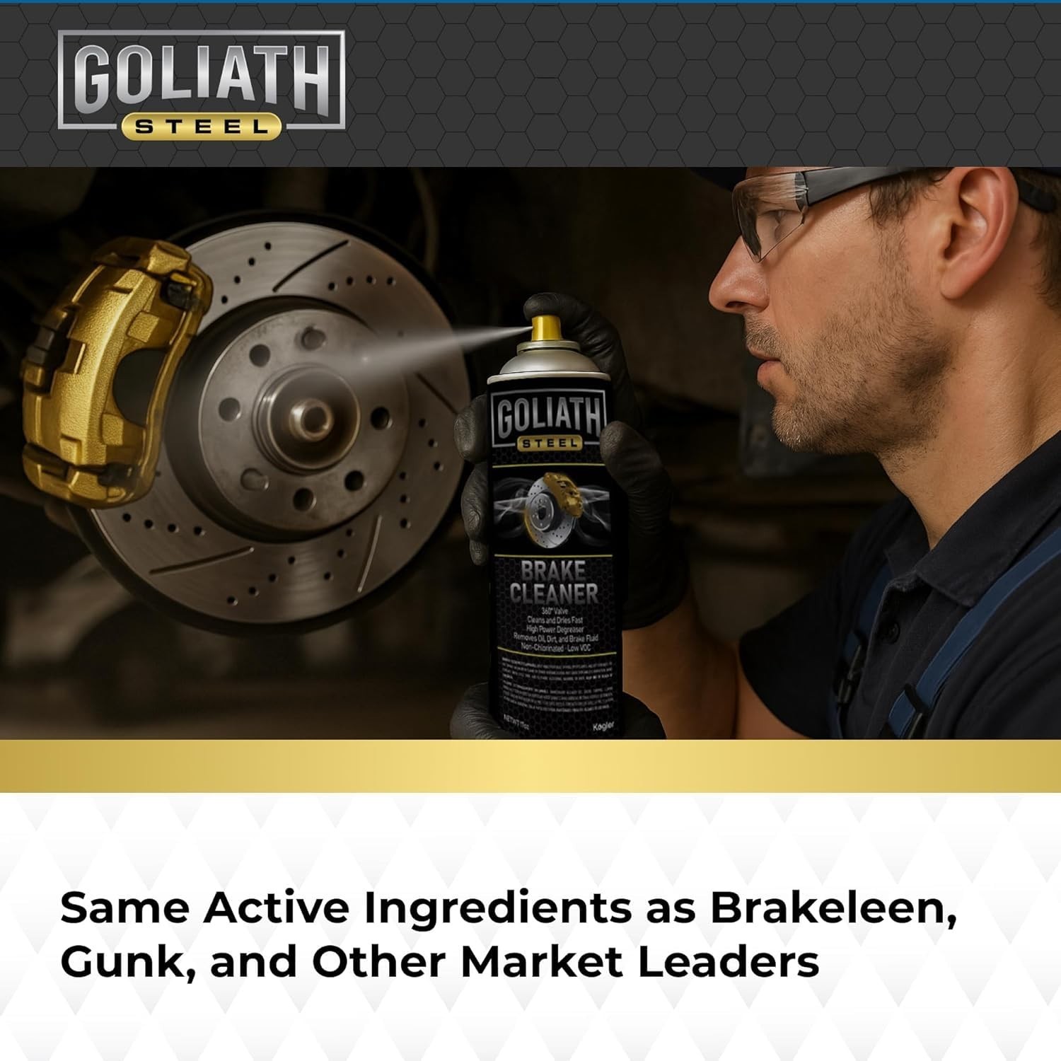 Kogler Goliath Steel Non-Chlorinated Brake Cleaner Spray, Low-VOC Fast-Drying…