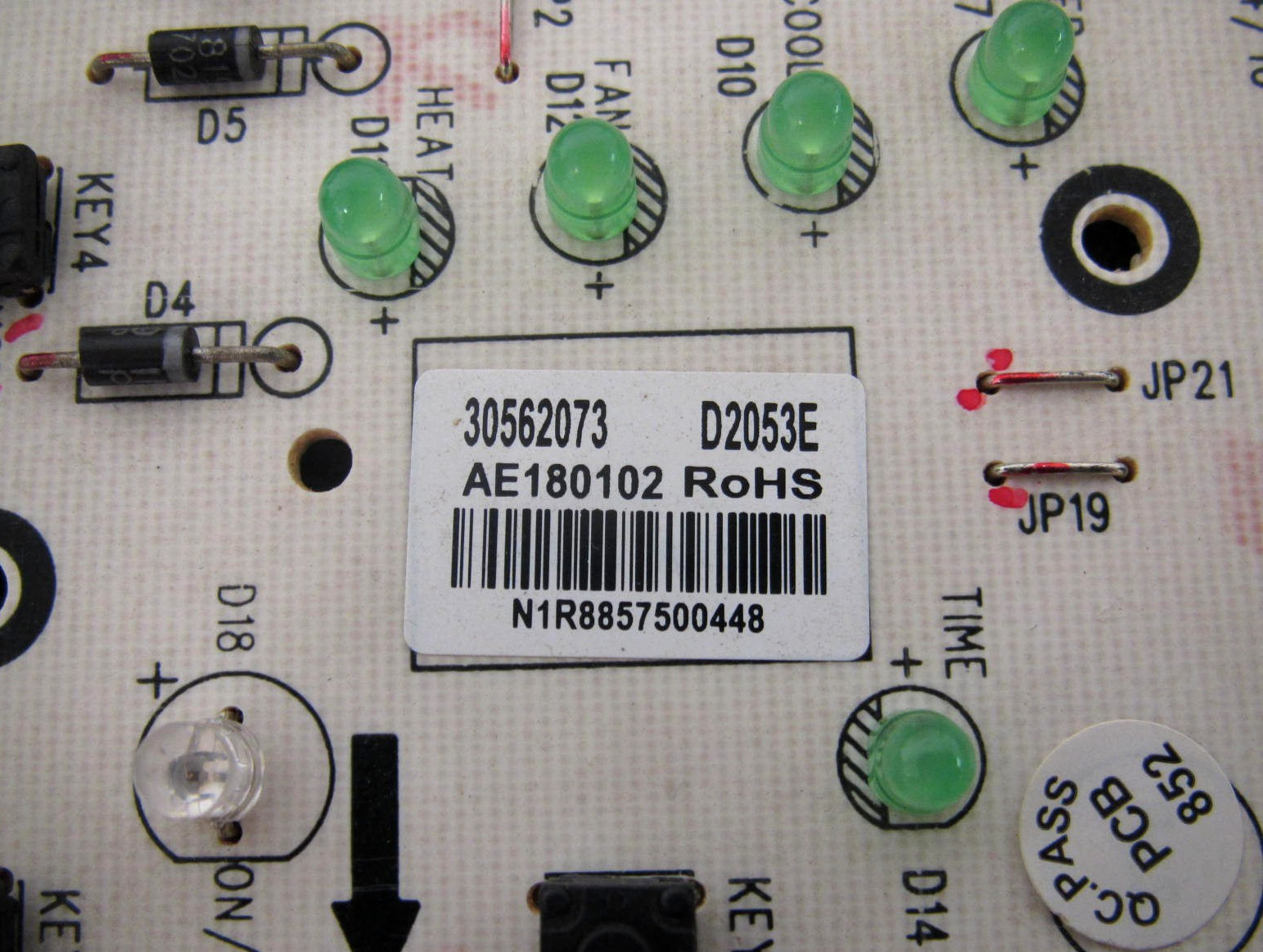 Gree 30562073 PTAC Unit Display / Interface / Control Board Used Free Shipping