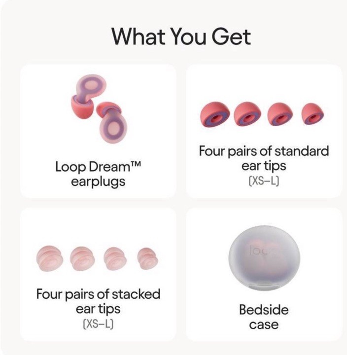 *RARE* Loop Earplugs Dream for Sleep (ORCHID), Cushioned Comfort Napping Snoring