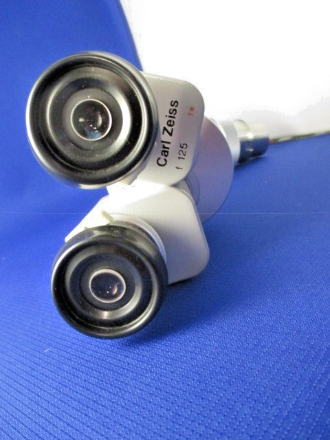 Zeiss f=125 Surgical Microscope Head 20X Eyepieces Collar Mount EUC Free Ship!