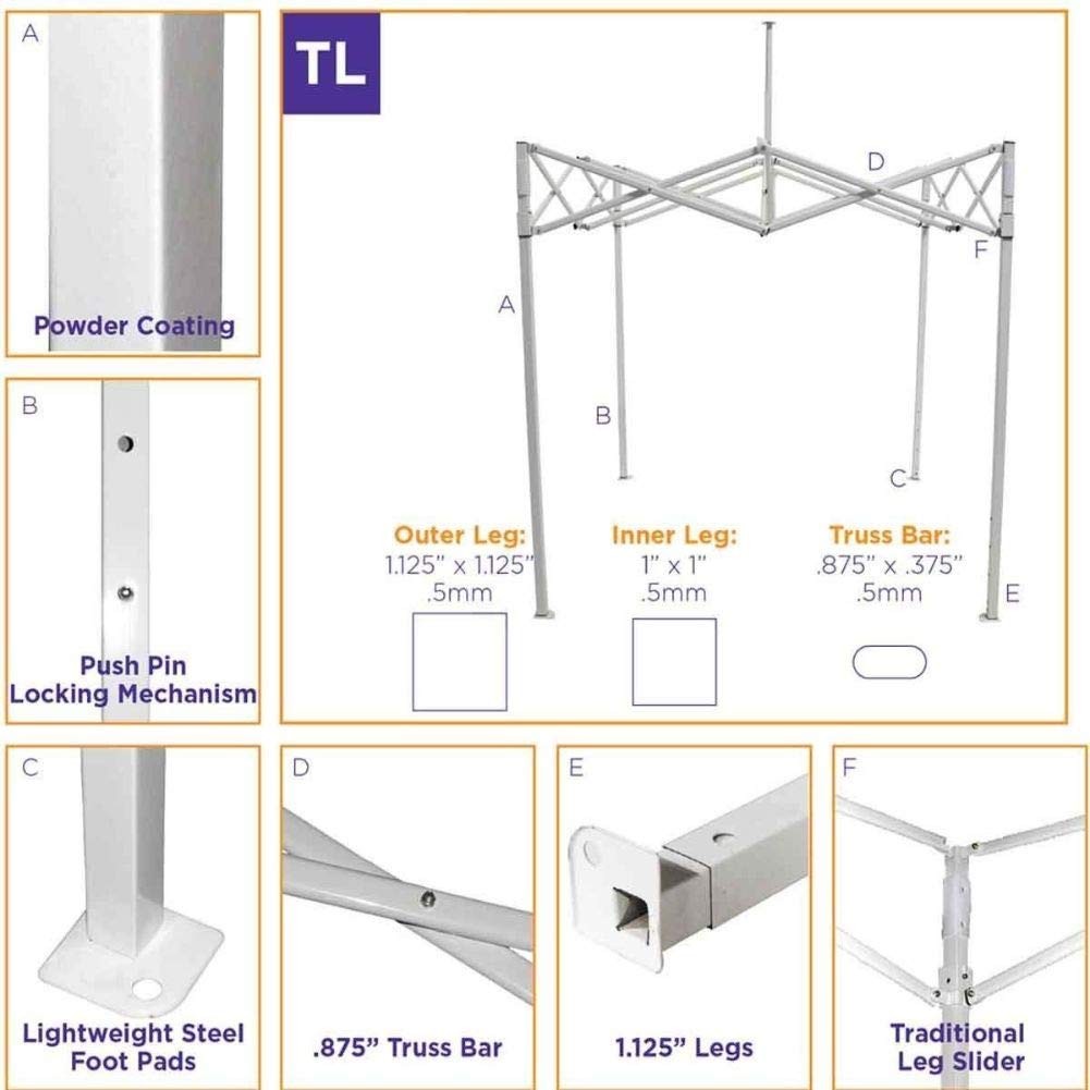 Impact Canopy Impact 10 X 10 Pop Up Canopy Tent Instant Shelter Steel Frame Uv