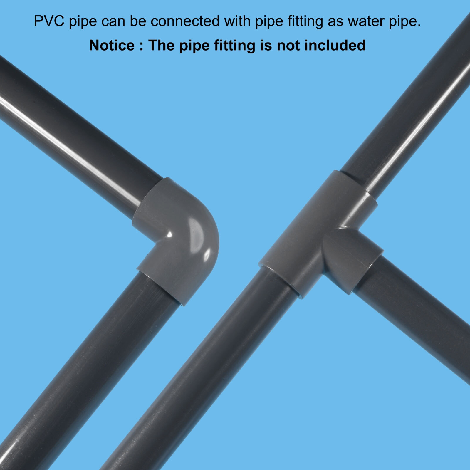 PVC Rigid Round Pipe 7/8″ ID 1″ OD 14″ Dark Grey High Impact