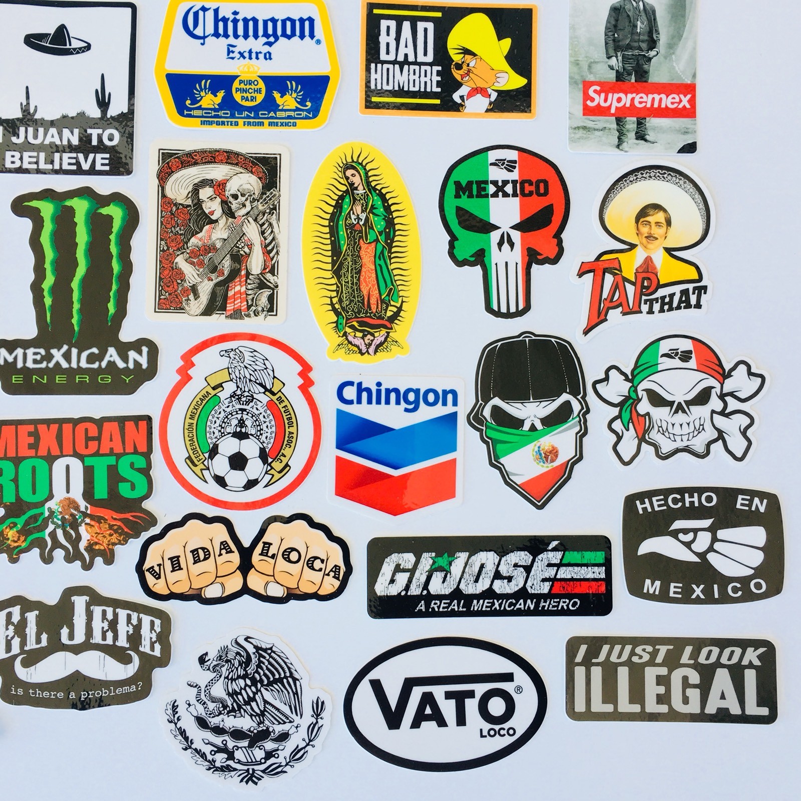 MEXICAN CHINGON Hard Hat Stickers 40 MEXICO HardHat Sticker Pegatinas cascos