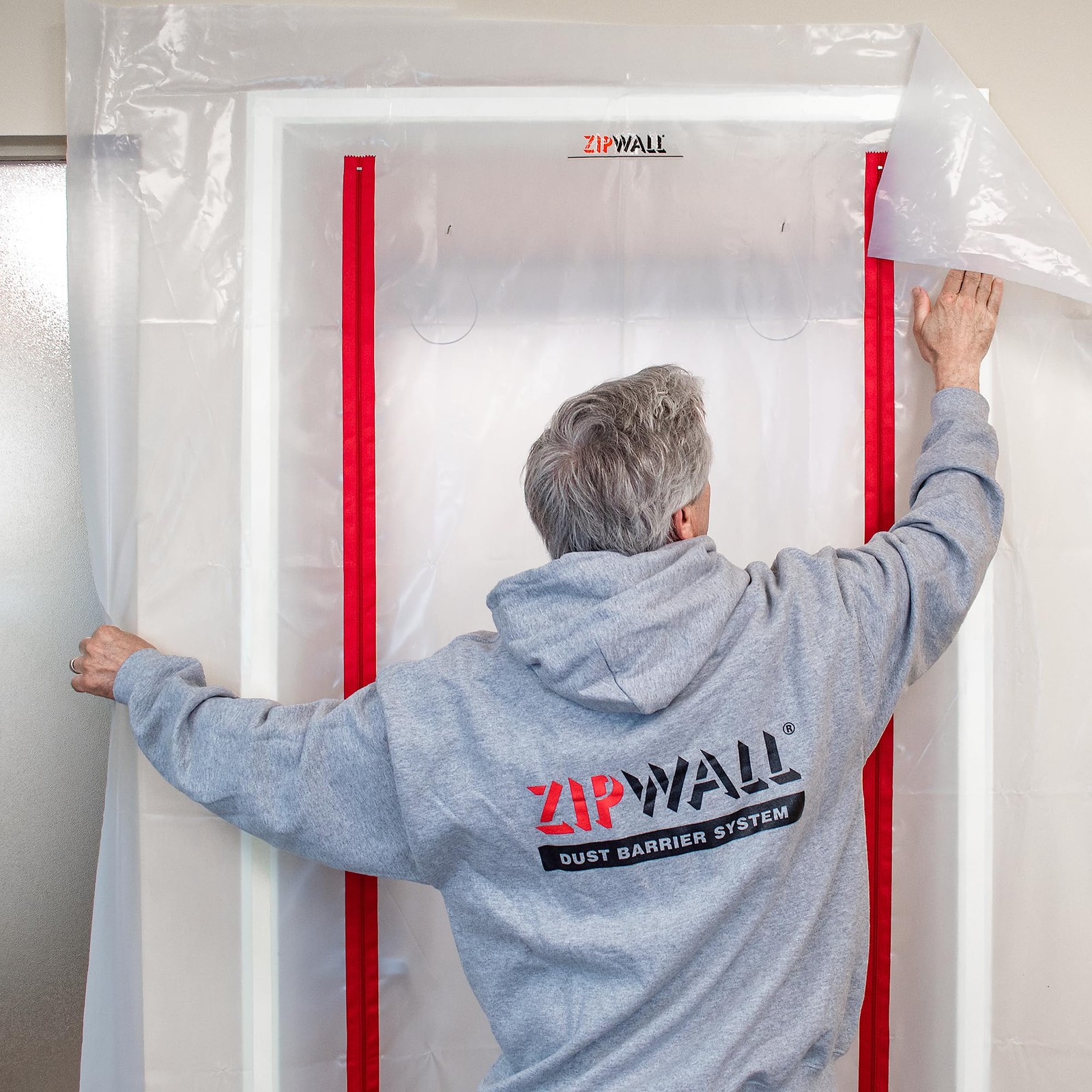 Zipwall ZipDoor Kit ZDC Commercial Red Door Dust Barrier System