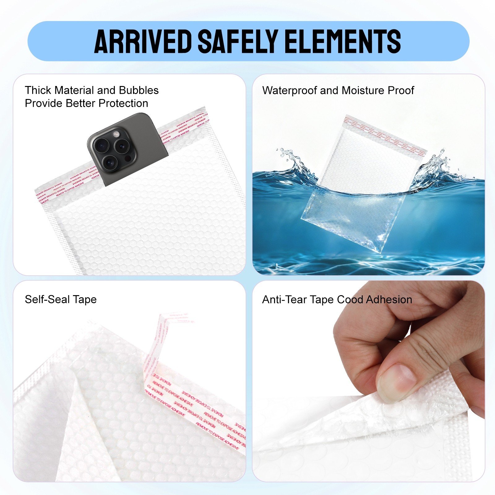 100PCS White 7″x9″ Poly Bubble Mailers Padded Envelopes Packaging Bubble Pak