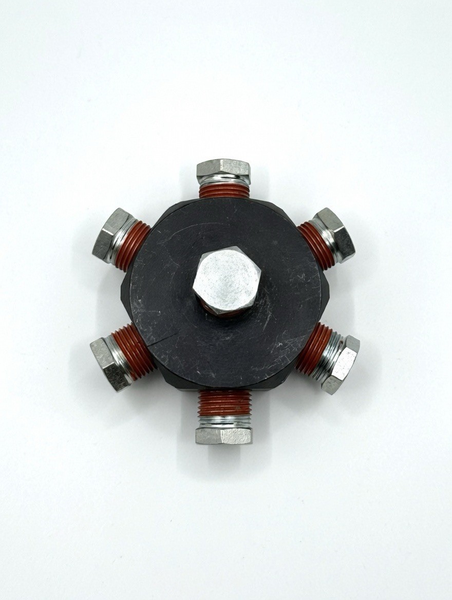 RS A-66 HEXAGON HYDRAULIC 6 PORT MANIFOLD 700 BAR/10,000 PSI BVA CMH6 NEW!