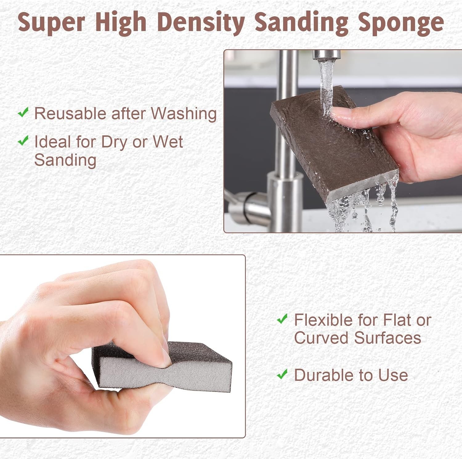 8PCS Sanding Sponge, Blocks of 60/80/120/220 Assorted Grits,…