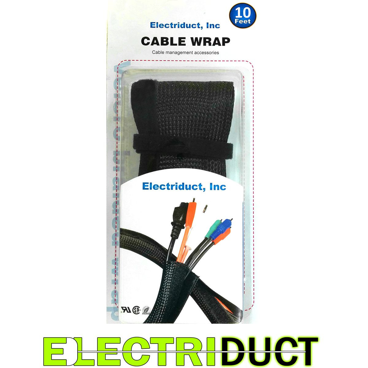 1.25″ Side Entry Cable Wrap Braided Sleeving – 10 Feet – Electriduct