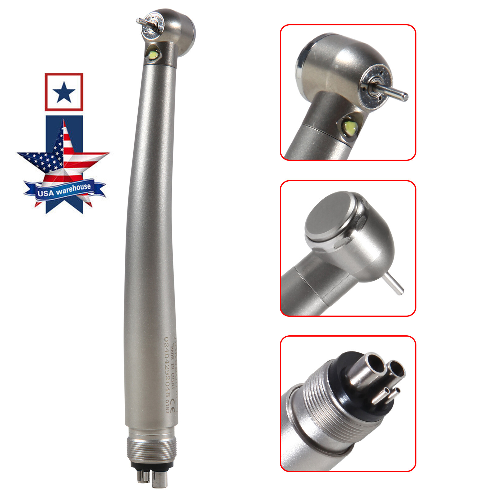 NSK Style Dental Fiber Optic LED E-generator High Speed Handpiece Turbine 4 HOLE